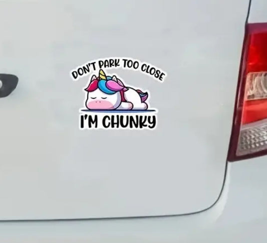 Chunky Unicorn Car Decal