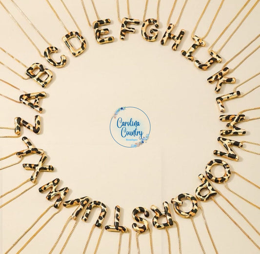 LEOPARD PRINT BUBBLE NECKLACES