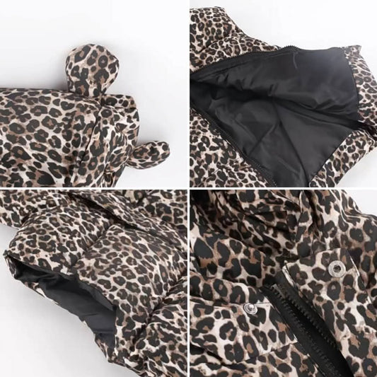 Kid's Leopard Puffer Winter Vest