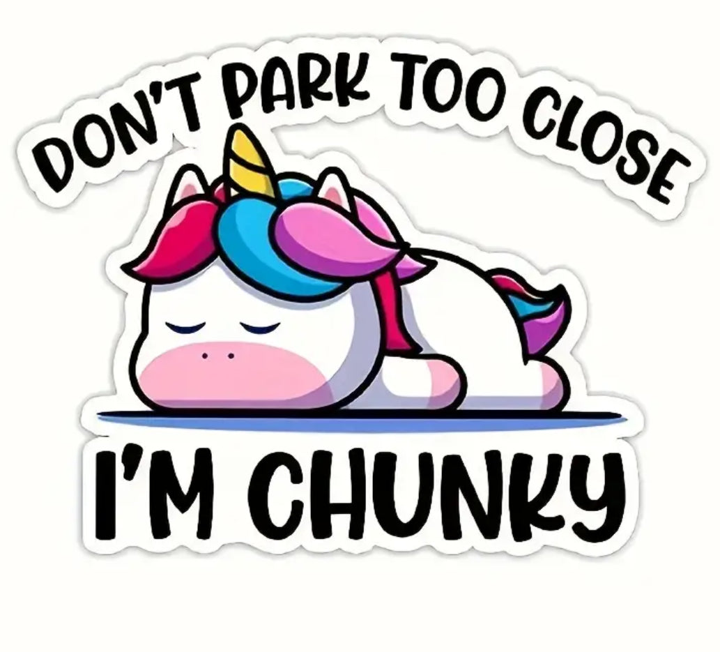 Chunky Unicorn Car Decal