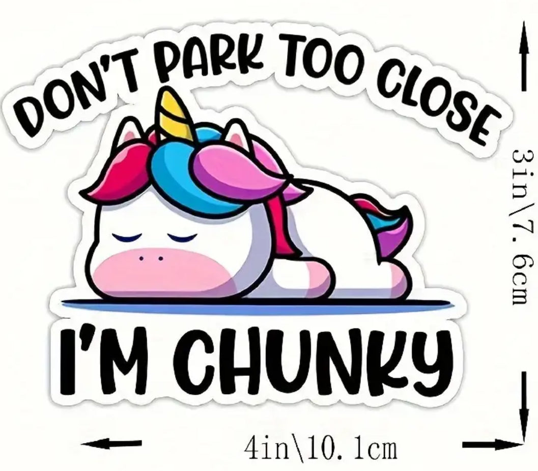 Chunky Unicorn Car Decal