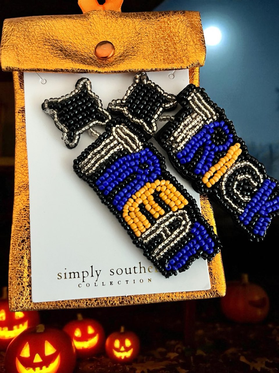 Simply Southern Trick & Treat Beaded Earrings with Pouch