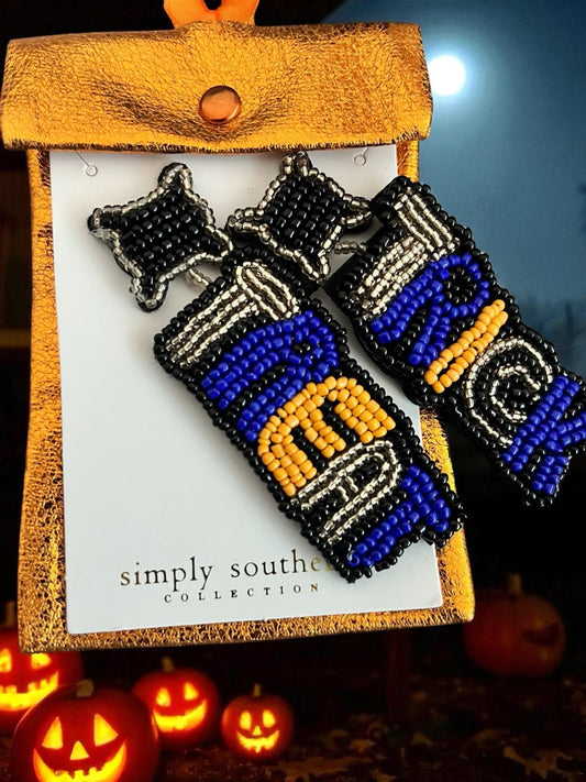 Simply Southern Trick & Treat Beaded Earrings with Pouch