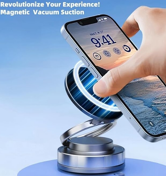 VIRAL Vacuum Absorption Phone Holder, 360° Adjustable Vacuum Magnetic Phone Holder, Suction Cup Phone Mount for Magsafe, Portable Cell Phone Holder for Car,Makeup/Gym/Mirror